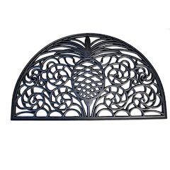 Pineapple Semi Circle Doormat in Rubber Material