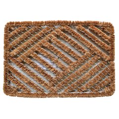 Overlapping Cross hatch Doormat in Coir/Metal Material