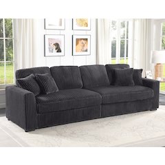 111'' Couch 4 Deep Seat Convertible Modern Modular Sectional Sofa, Darkgrey