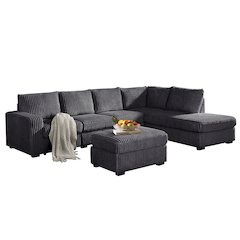 Cloud Sectional Couch with L-Shape Chaise Modern Modular Sofa, Grey