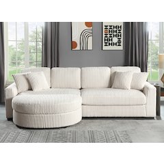 111'' Couch 4 Deep Seat Convertible Modern Modular Sectional Sofa, Beige