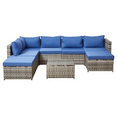 8 Pieces Outdoor Patio Furniture Sets Manual Weaving Wicker Patio Sofa