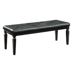 Allura Rubberwood Bench in Black