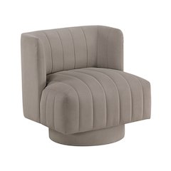 Joyce Textured Swivel Chair in Taupe