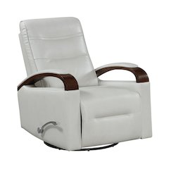 Margot Faux Leather Swivel Glider Reclining Chair in Smoke
