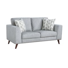 Broadway Chenille Love Seat in Blue-Gray