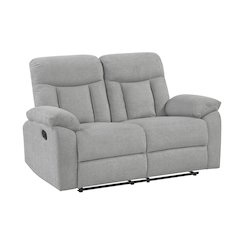 Jules Chenille Double Reclining Love Seat in Gray
