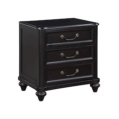 Herman Poplar Nightstand in Charcoal Brown