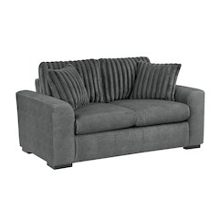 Athena Textured Love Seat in Dark Gray