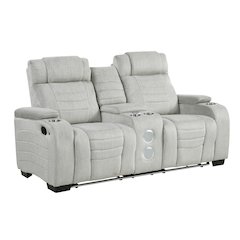 Ronan Microfiber 3pc Set: Sofa, Love, Chair in Light Gray