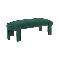 Flux Velvet Bench in Green
