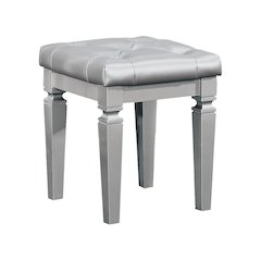 Allura Rubberwood Vanity Stool in Silver