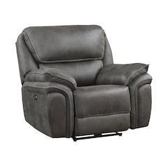 Proctor Microfiber Power Reclining Chair In Gray