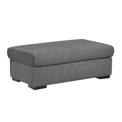 Athena Textured Ottoman in Dark Gray
