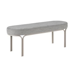 Waldon Chenille Bench in Gray