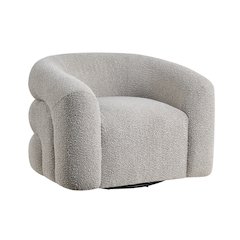 Caldera Boucle Swivel Chair in Gray