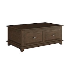Minot Asian Hardwood Cocktail Table in Brown Cherry