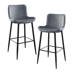Nya Velvet Pub Height Chair in Dark gray