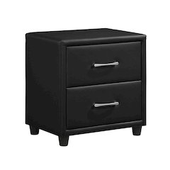 Lorenzi Faux Leather Nightstand in Black