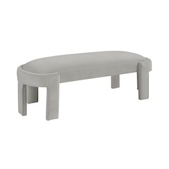 Flux Velvet Bench in Taupe