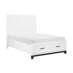 Garretson Acacia Full Pltfm Bed in 2-Tone Finish (White n Metallic Gray)