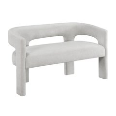 Marais Boucle Dining Bench in Light Gray