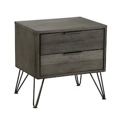 Urbanite Asian Hardwood Nightstand in 3 Tone Gray