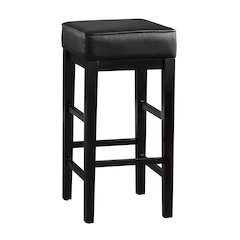 Pittsville Solid Wood 29" Height Square Stool, Set of 2 in Black