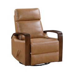 Margerie Faux Leather Swivel Glider Reclining Chair in Camel
