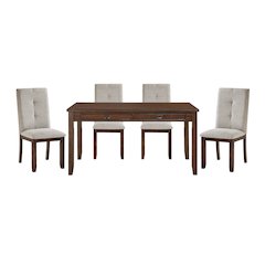 Binghampton Asian Hardwood 5-Piece Dining Set in Dark Cherry