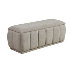 Maize Textured Lift Top Storage Bench in Taupe