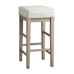 Pittsville Solid Wood 29" Height Square Stool, Set of 2 in White
