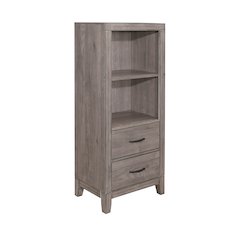 Woodrow Asian Hardwood Pier/Tower Nightstand in Gray