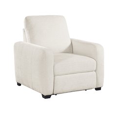 Vera Chenille Power Reclining Chair with USB Charging Ports in Beige
