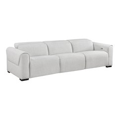 McPherson Chenille Power Double Reclining Sofa in Cloud