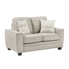 Zander Chenille Love Seat in Taupe