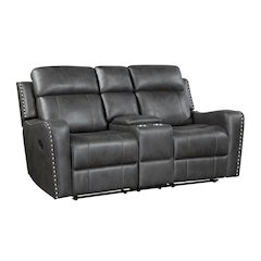 Kellen Microfiber 2pc Set: Sofa, Love in Smoky Gray