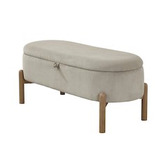Mavis Corduroy Lift Top Storage Bench in Taupe