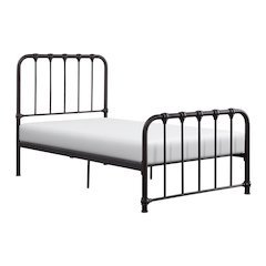 Bethany Metal Twin Metal Platform Bed in Dark Bronze