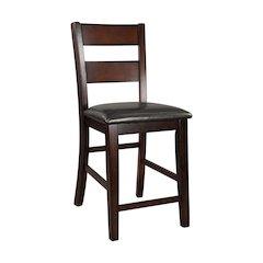 Mantello Wood Counter Height Dining Chair, set of 2 in Dark brown