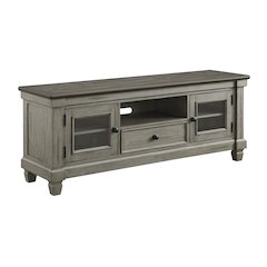 Granby Pine TV Stand in 2-Tone Finish: Antique White and Rosy Brown