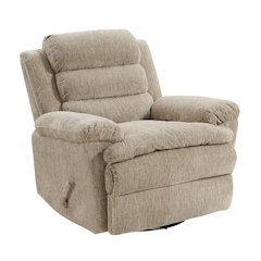 Oxford Microfiber Swivel Glider Reclining Chair in Brown