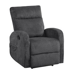 Allen Microfiber Reclining Chair in Dark Gray