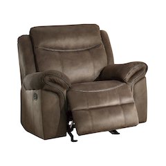Aram Microfiber Glider Reclining Chair In Brown