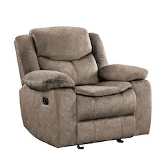 Bastrop Microfiber Glider Reclining Chair In Brown
