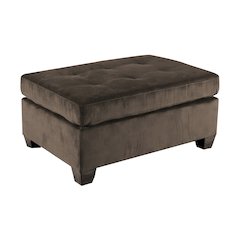 Emilio Microfiber Ottoman In Chocolate