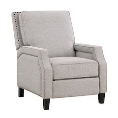 Lexicon Berenson Chenille Push Back Recliner in Coconut