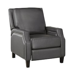 Lexicon Berenson Faux Leather Push Back Recliner in Gray