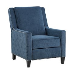 Lexicon Banks Textured Fabric Push back Recliner in Blue
