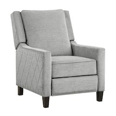 Lexicon Banks Textured Fabric Push back Recliner in Gray